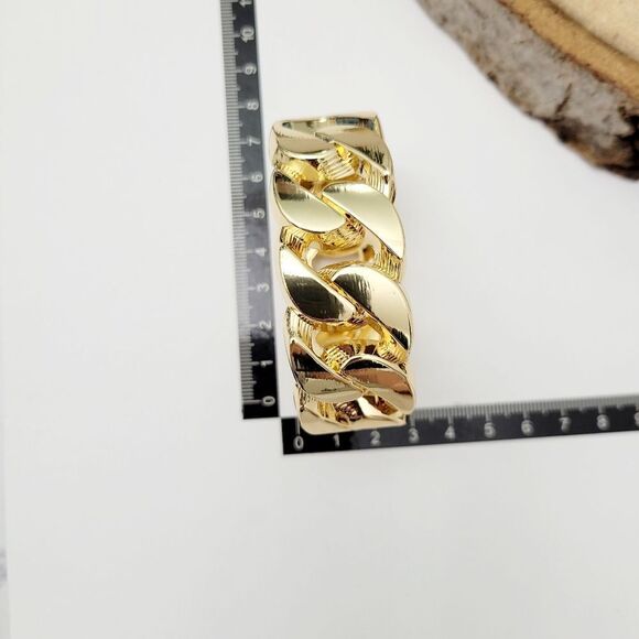 Brand New Gold Tone Chain Style Bangle Bracelet - Picture 10 of 10
